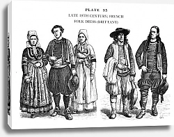 Постер Fin du XIXè Siècle, Habits Traditionnels de la France, Bretagne, Late 19Th Century, French Folk Dres