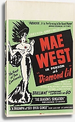 Постер АртКрафт Литограф Mae West in person as Diamond Lil