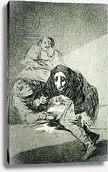 Постер Гойя Франсиско (Francisco de Goya) The shamefaced one, plate 54 of 'Los Caprichos', 1799