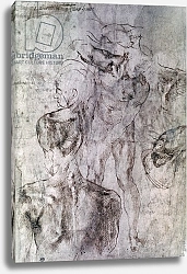 Постер Микеланджело (Michelangelo Buonarroti) Various studies, verso of Study for David