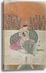 Постер Школа: Индийская 19в. Lovers on a Terrace, Pahari