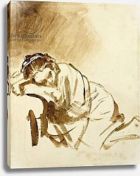 Постер Рембрандт (Rembrandt) A Young Woman Sleeping c.1654