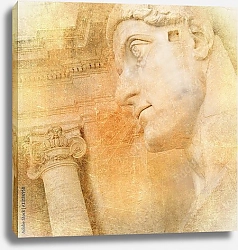 Постер Римская колонна и статуя