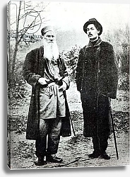Постер Maxim Gorky visiting Lev Tolstoy at Yasnaya Polyana in 1900