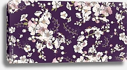 Постер Весенние цветы на фиолетовом фоне