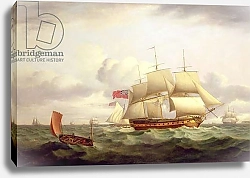 Постер Луни Томас Indiamen, a cutter and lugger in choppy seas
