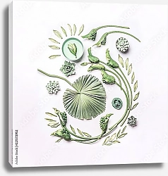 Постер Композиция из тропических цветов и листьев, лечебная косметика