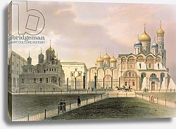 Постер Арнаут Луи (акв) View of the Cathedrals in the Moscow Kremlin, printed by Lemercier, Paris, 1840s 1