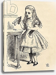 Постер Тениель Джон Alice peering at the Drink Me bottle, from 'Alice's Adventures in Wonderland' 1891