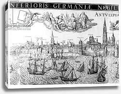 Постер Школа: Голландская 17в Town Plan of Antwerp, 1549
