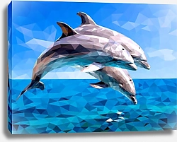Постер Дельфины, вектор