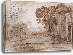 Постер Лоррен Клод (Claude Lorrain) Landscape with Abraham Expelling Hagar and Ishmael, c.1665-67