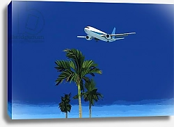 Постер Хируёки Исутзу (совр) Airplane and palm tree