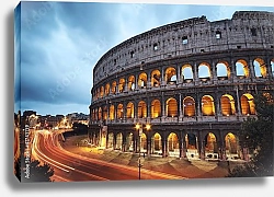 Постер Италия. Римский Колизей ночью