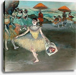 Постер Дега Эдгар (Edgar Degas) Dancer with bouquet, curtseying, 1877