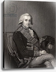 Постер Школа: Английская 18в. Admiral George Brydges Rodney, engraved by J. Cochran c.1835
