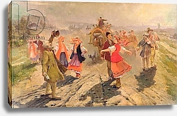 Постер Маковский Владимир Wedding procession in the Orel region