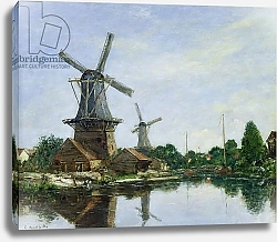 Постер Буден Эжен (Eugene Boudin) Dutch Windmills, 1884
