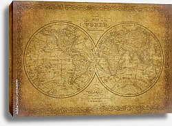 Постер Стилизованная карта мира, 1856.