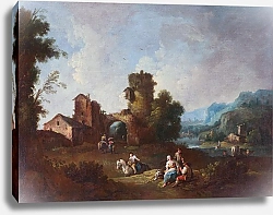 Постер Заис Джузеппе Пейзаж с разрушенной башней