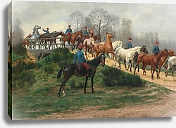 Постер Гоби Жан Ричард Soldiers leading horses over a bridge