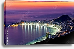 Постер Бразилия, Рио-де-Жанейро, пляж Копакабана