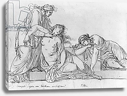 Постер Давид Жак Луи Old woman leaning over two fainting women, c.1776