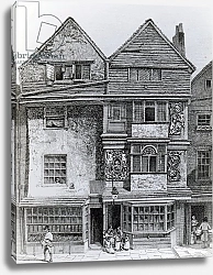 Постер Смит Джон (грав) Houses on the South Side of a Street called London Wall, published 1812