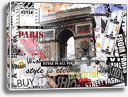 Постер Винтажная иллюстрация с Триумфальной аркой