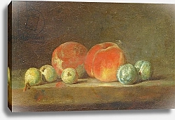 Постер Шарден Жан-Батист Peaches, Pears and Plums on a table