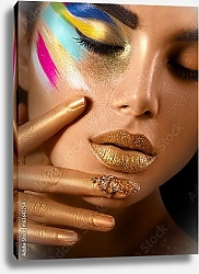 Постер Золотистый макияж