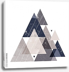 Постер Абстрактная композиция декоративных геометрических форм с гранж-текстурой 5
