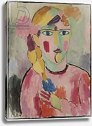 Постер Явленский Алексей Girl with Blue Eyes and a Ponytail; Madchen mit Blauen Augen und einem Zopf, c.1916