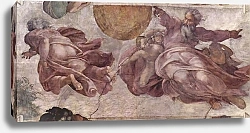 Постер Микеланджело (Michelangelo Buonarroti) Фрески плафона Сикстинской капеллы. История творения [04] Отделение света от тьмы