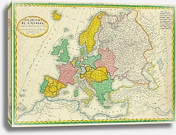 Постер Политическая карта Европы, 1827 г. 1