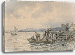Постер Гуде Ханс Fishermen at Pier in The Kristiania Fjord