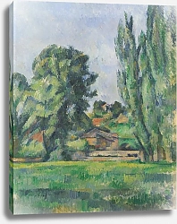 Постер Сезанн Поль (Paul Cezanne) Пейзаж с тополями