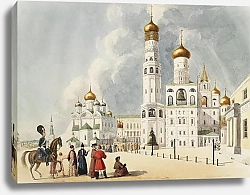 Постер Гильбертзон Е. Колокольня Ивана Великого и Архангельский собор Московского Кремля
