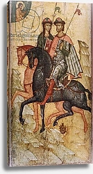 Постер 14th Century Russian Icon Depicting Saint Boris and Saint Gleb on Horseback.