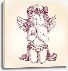 Постер Ангел молится на коленях