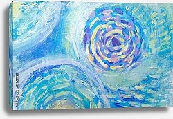 Постер Абстрактный синий фон с ручной росписью
