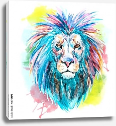Постер Акварельный портрет льва