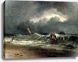 Постер Тернер Уильям (William Turner) Fishermen upon a lee-shore in squally weather