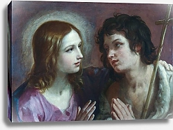 Постер Рени Гвидо Христос, обнимающий святого Иоанна-Крестителя
