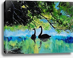 Постер Лебеди на озере