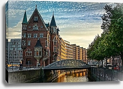 Постер Германия, Гамбург, мост через канал