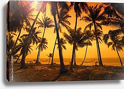 Постер Тропический рай: закат на море