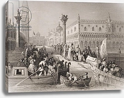 Постер Школа: Итальянская Embarkation of the Doge, Venice, engraved by Challis