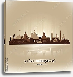 Постер Санкт-Петербург, Россия. Силуэт города