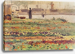 Постер Сислей Альфред (Alfred Sisley) The Garden at the Water's Edge